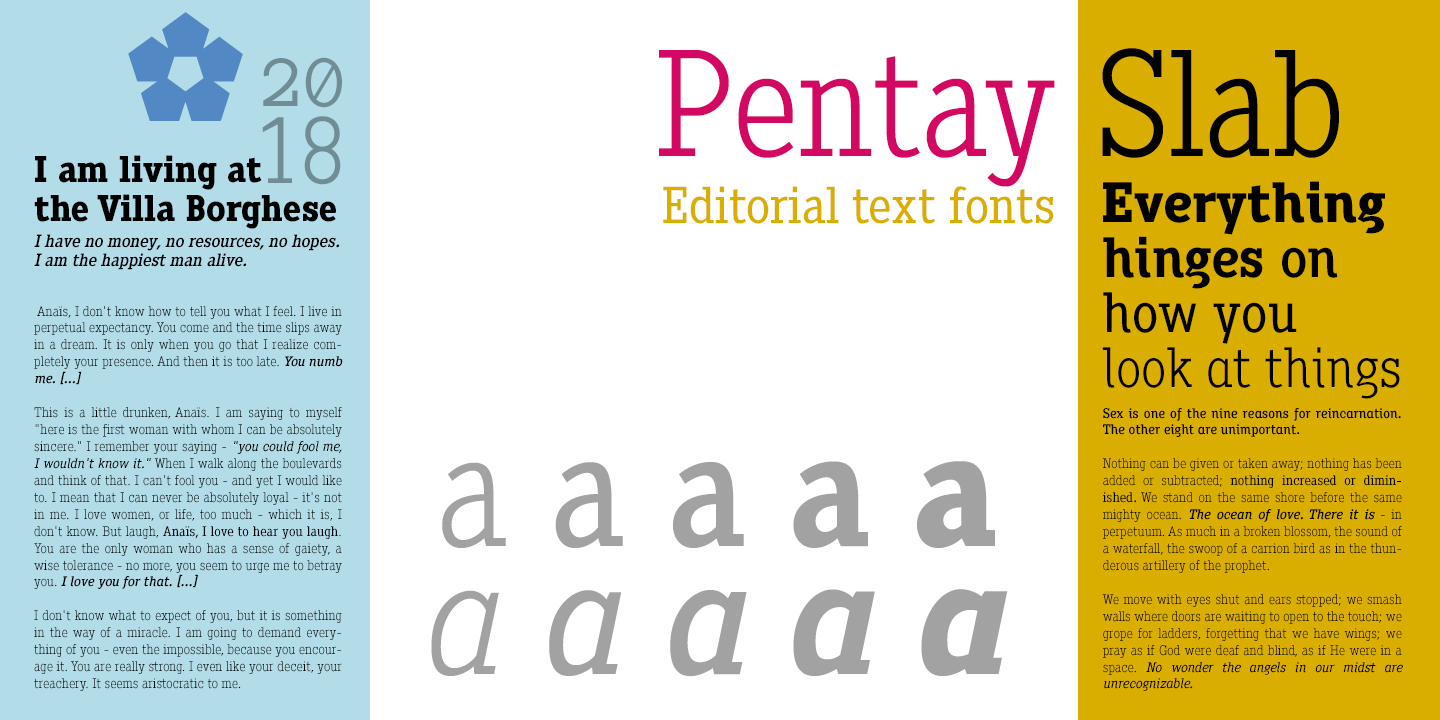 Пример шрифта Pentay Slab Book Italic